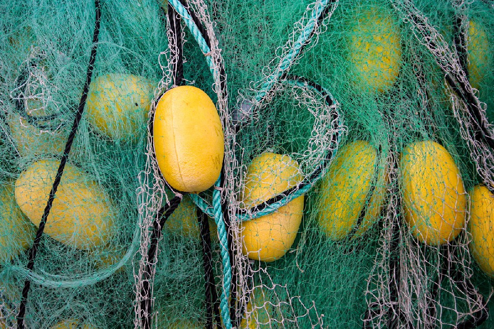 Floating ball fishing net