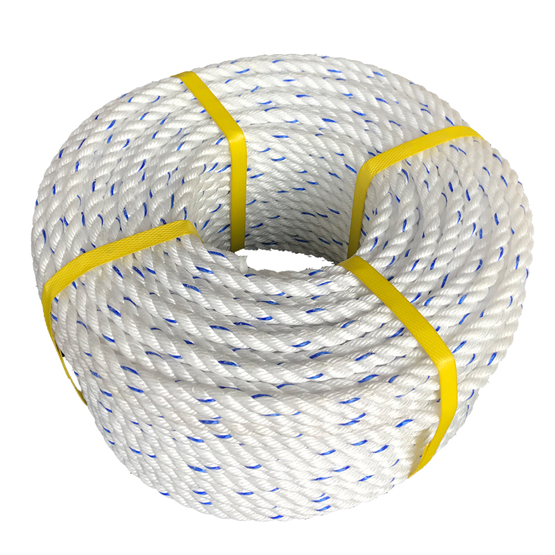 White Blue 3 Strand Twisted Polypropylene Floating Rope